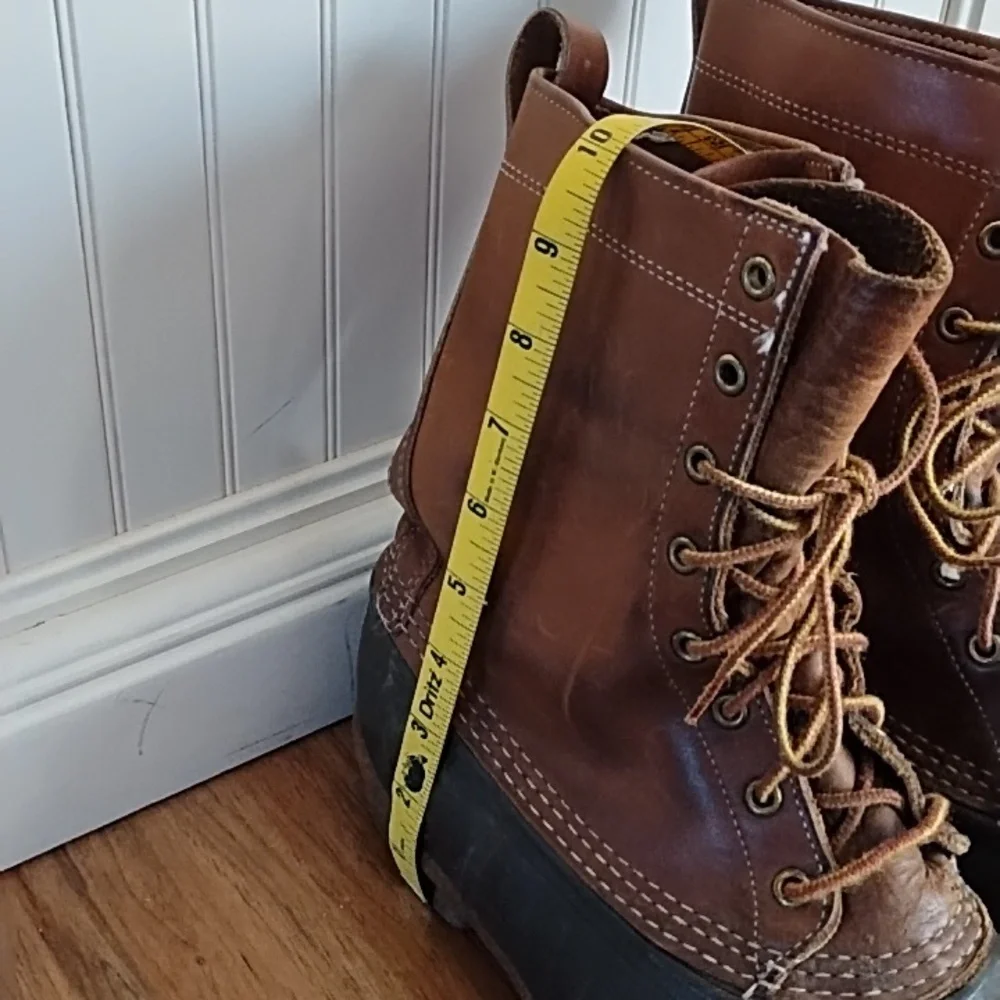 L.L. Bean Men's Brown Leather + Black Rubber Duck Boots